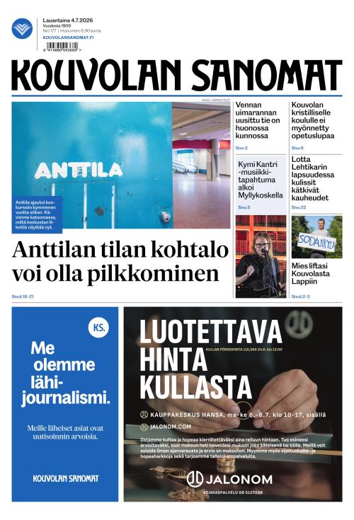 Kouvolan Sanomat 4.7.2026