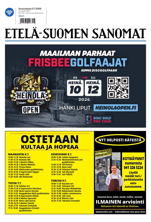 Etelä-Suomen Sanomat 5.7.2026