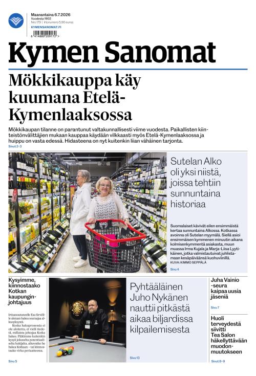 Kymen Sanomat 6.7.2026