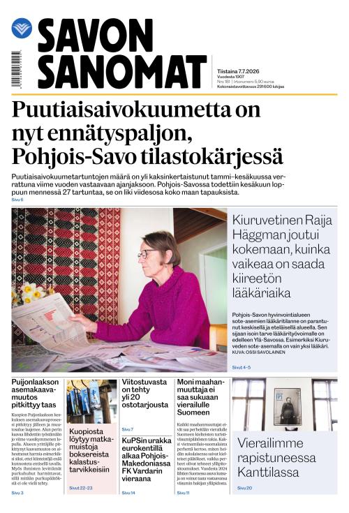 Savon Sanomat 7.7.2026