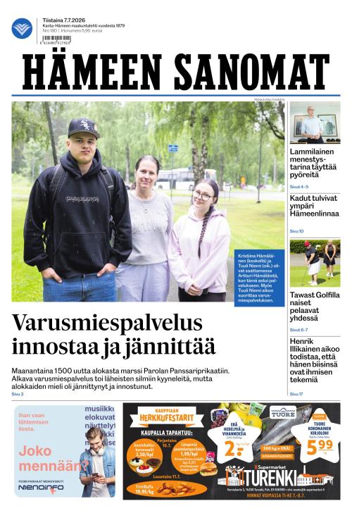 Hämeen Sanomat 7.7.2026