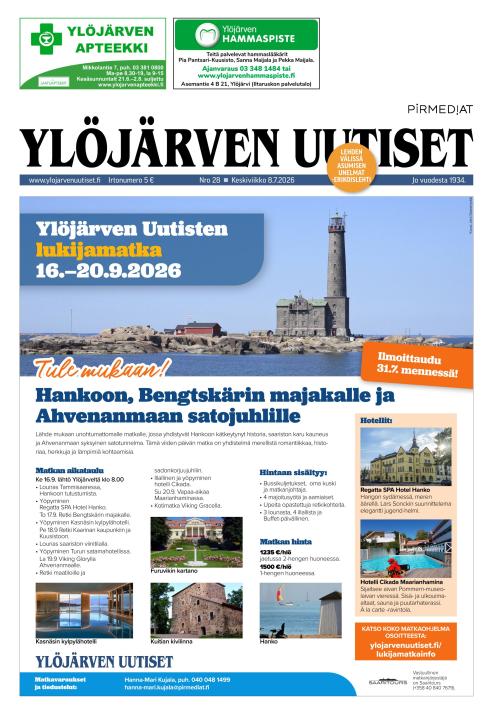 Ylöjärven Uutiset 8.7.2026