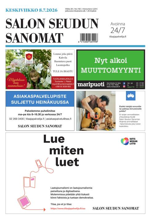 Salon Seudun Sanomat 8.7.2026