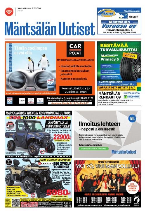 Mäntsälän Uutiset 8.7.2026