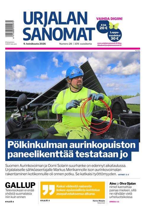Urjalan Sanomat 9.7.2026