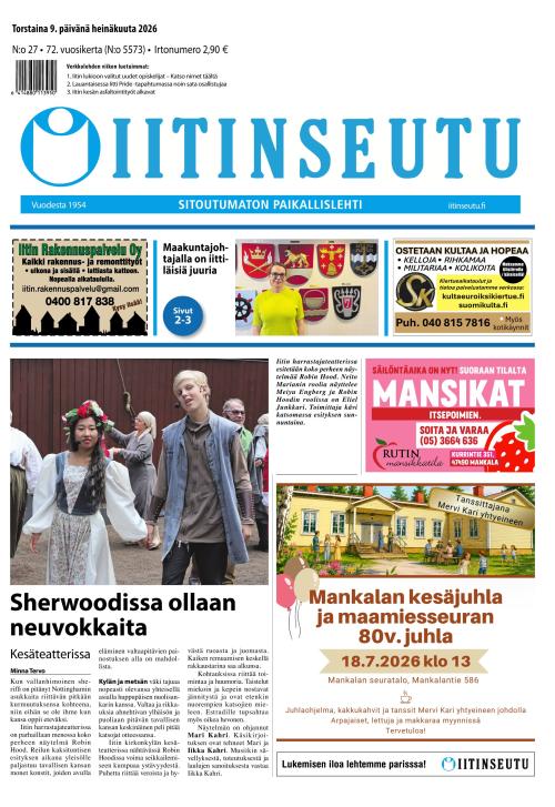 Iitinseutu 9.7.2026