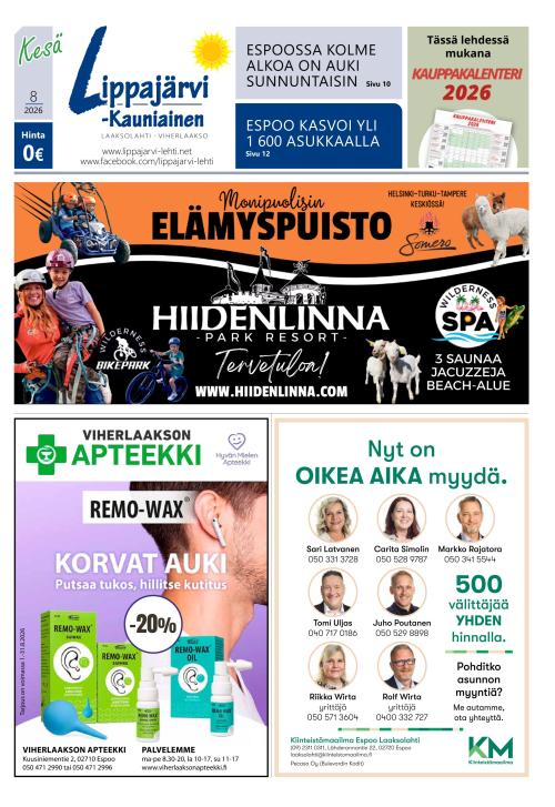 Lippajärvi-Kauniainen-lehti 9.7.2026