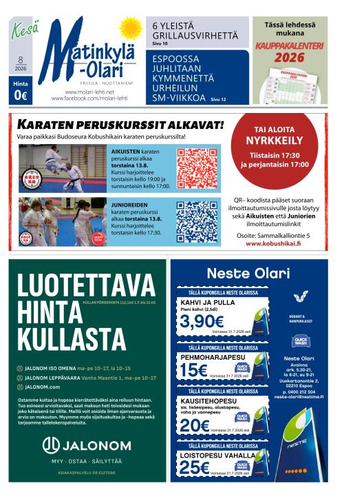 Matinkylä-Olari-lehti 9.7.2026
