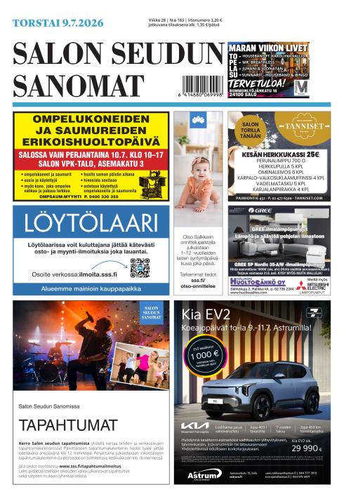 Salon Seudun Sanomat 9.7.2026