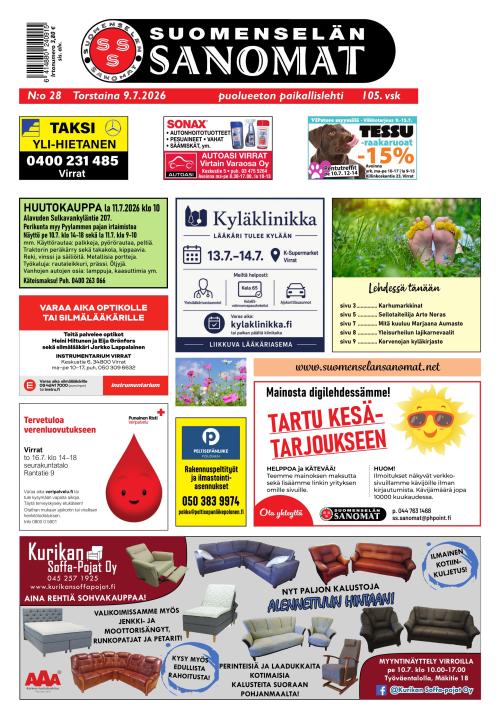 Suomenselän Sanomat 9.7.2026