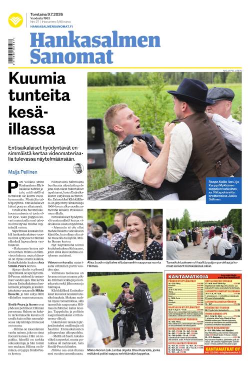 Hankasalmen Sanomat 9.7.2026