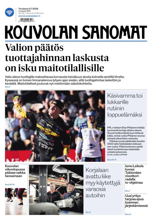 Kouvolan Sanomat 9.7.2026