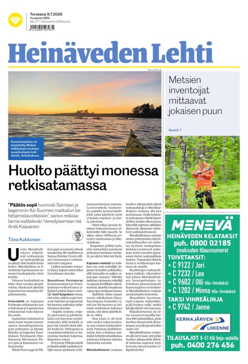 Heinäveden lehti 9.7.2026