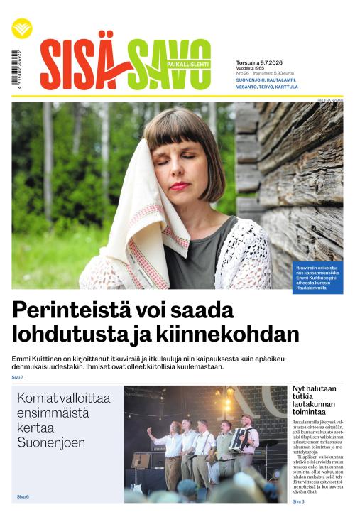 Paikallislehti Sisä-Savo 9.7.2026