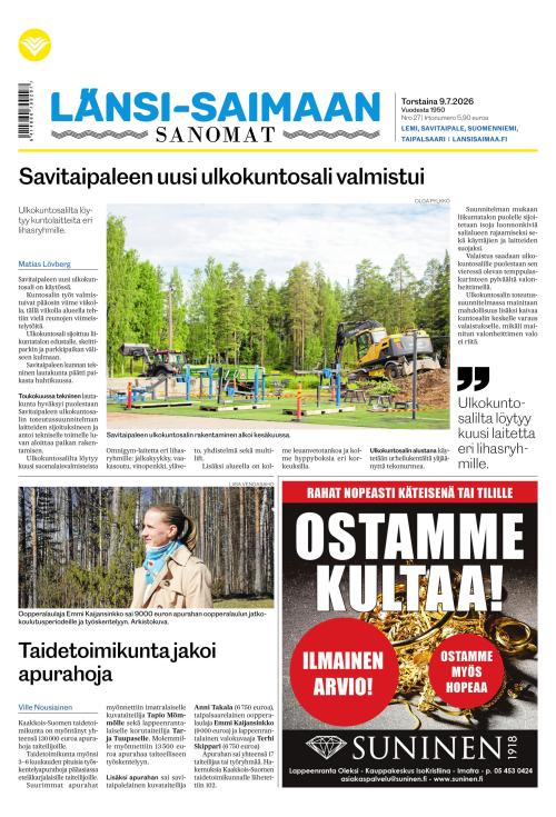 Länsi-Saimaan Sanomat 9.7.2026