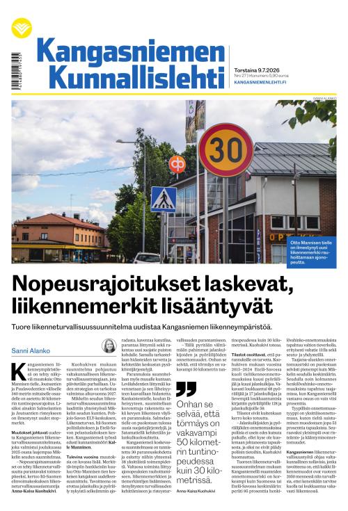 Kangasniemen kunnallislehti 9.7.2026