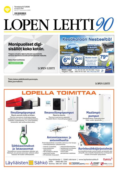 Lopen Lehti 9.7.2026