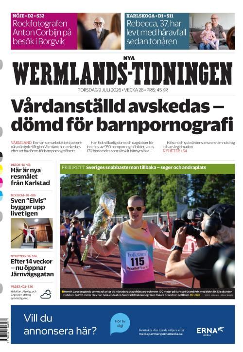 Nya Wermlands-Tidningen 9.7.2026