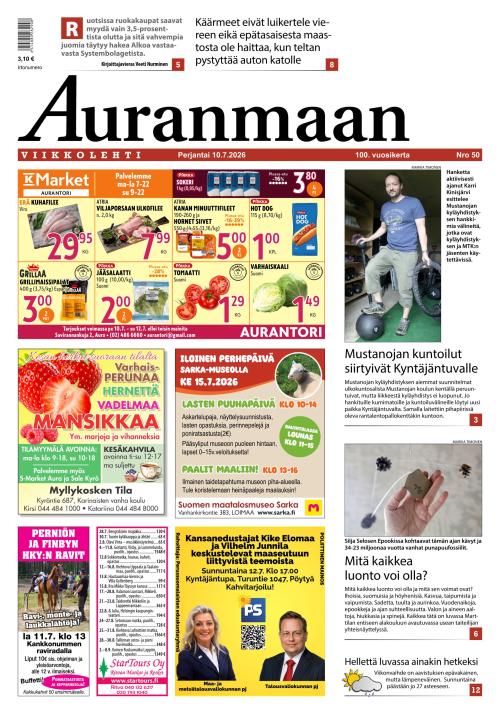 Auranmaan Viikkolehti 10.7.2026