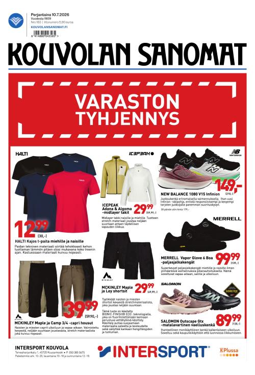 Kouvolan Sanomat 10.7.2026