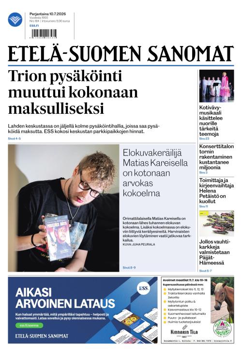 Etelä-Suomen Sanomat 10.7.2026