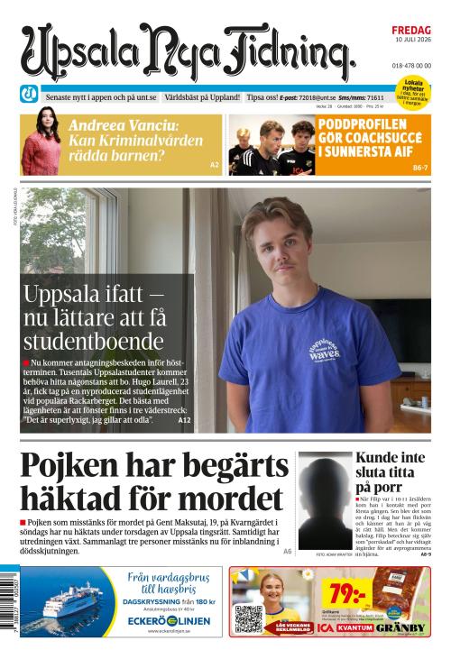 Upsala Nya Tidning 10.7.2026