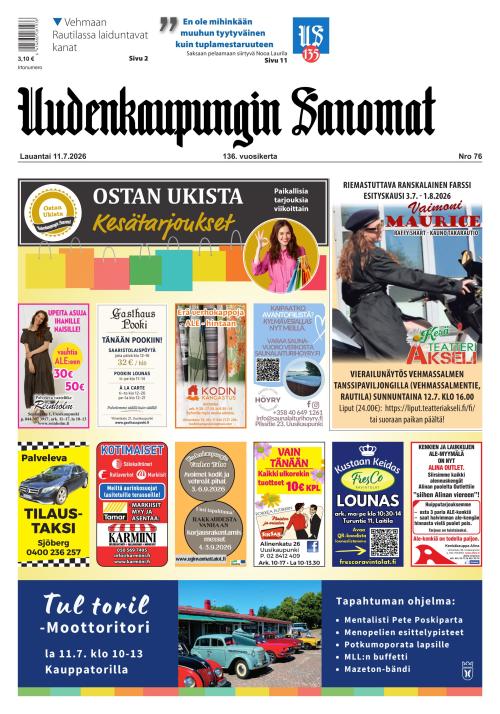 Uudenkaupungin Sanomat 11.7.2026