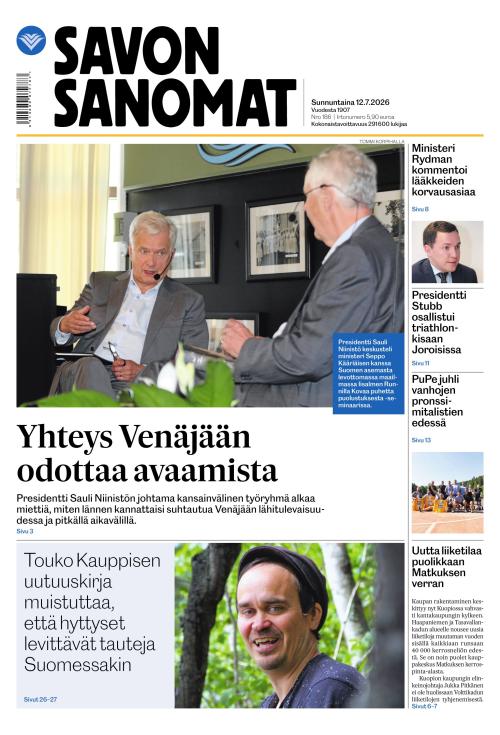 Savon Sanomat 12.7.2026
