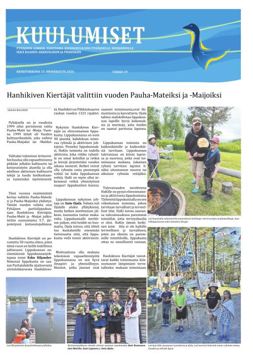 Pyhäjoen Kuulumiset 15.7.2026