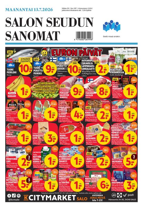 Salon Seudun Sanomat 13.7.2026