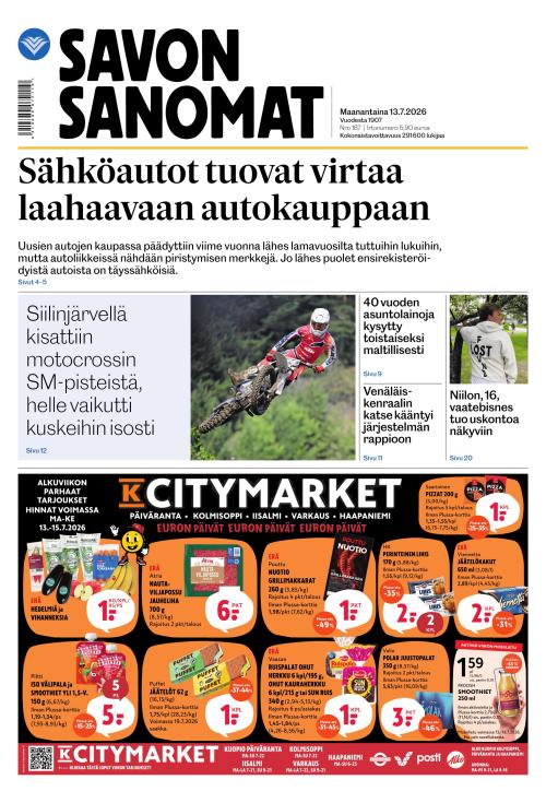 Savon Sanomat 13.7.2026