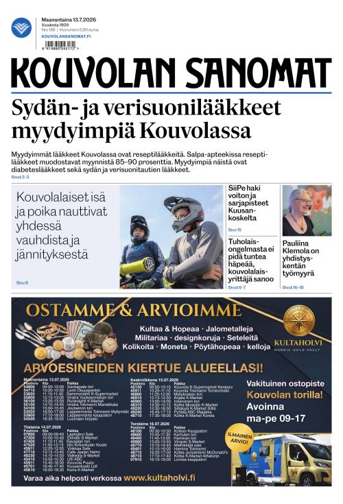 Kouvolan Sanomat 13.7.2026