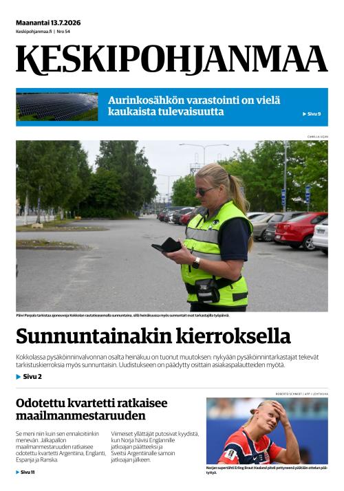 Keskipohjanmaa 13.7.2026