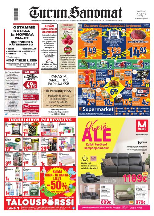 Turun Sanomat 13.7.2026
