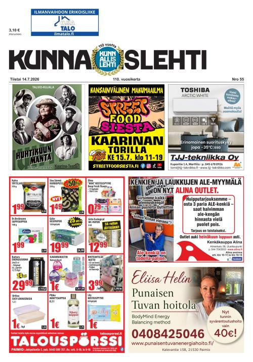 Kunnallislehti Paimio-Sauvo-Kaarina 14.7.2026