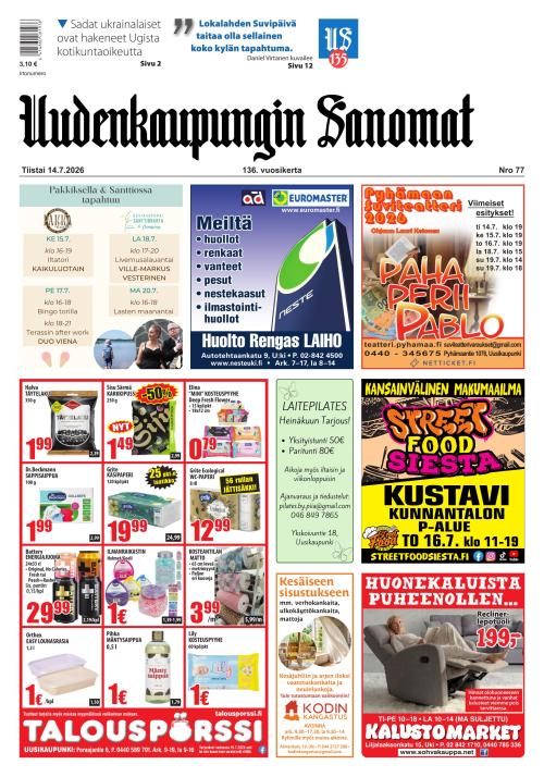 Uudenkaupungin Sanomat 14.7.2026