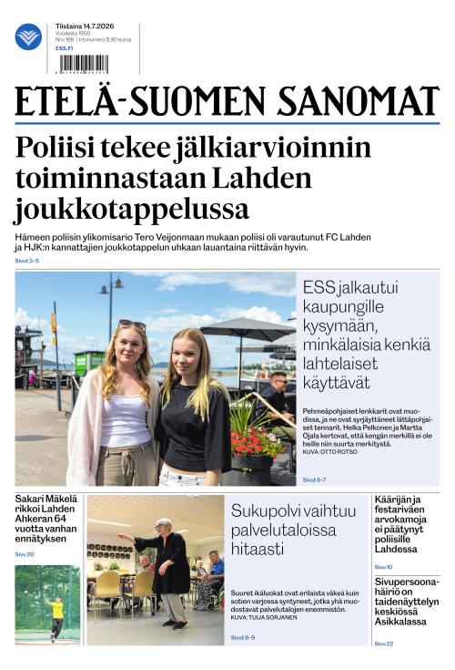 Etelä-Suomen Sanomat 14.7.2026