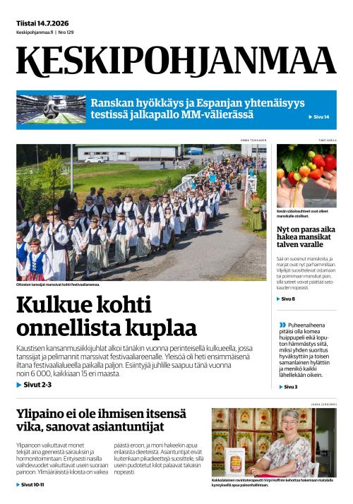Keskipohjanmaa 14.7.2026