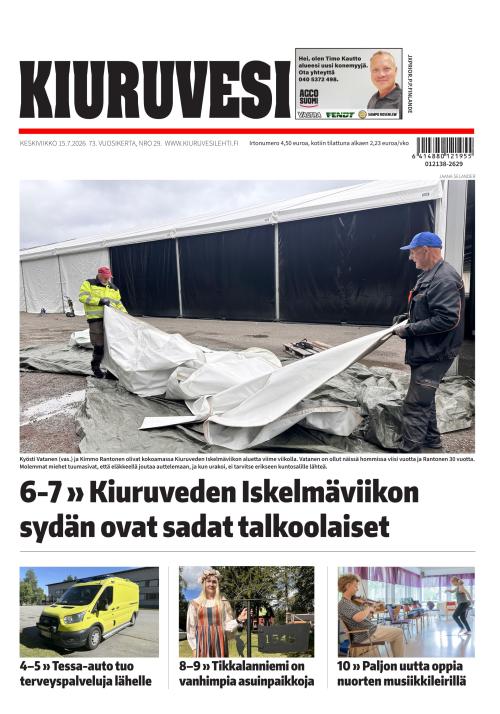 Kiuruvesi-lehti 15.7.2026