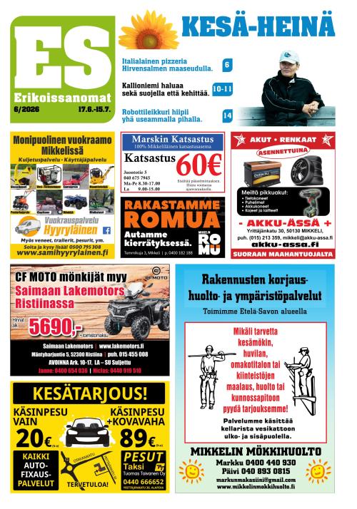 Mikkelin erikoissanomat 17.6.2026