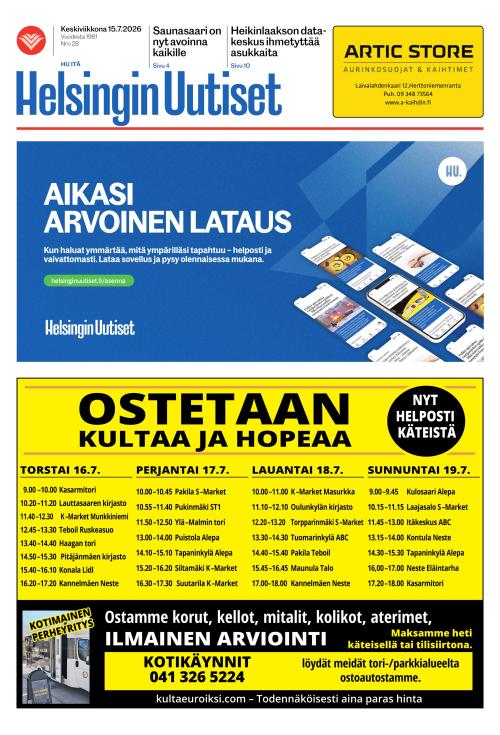 Helsingin Uutiset (Itä) 15.7.2026