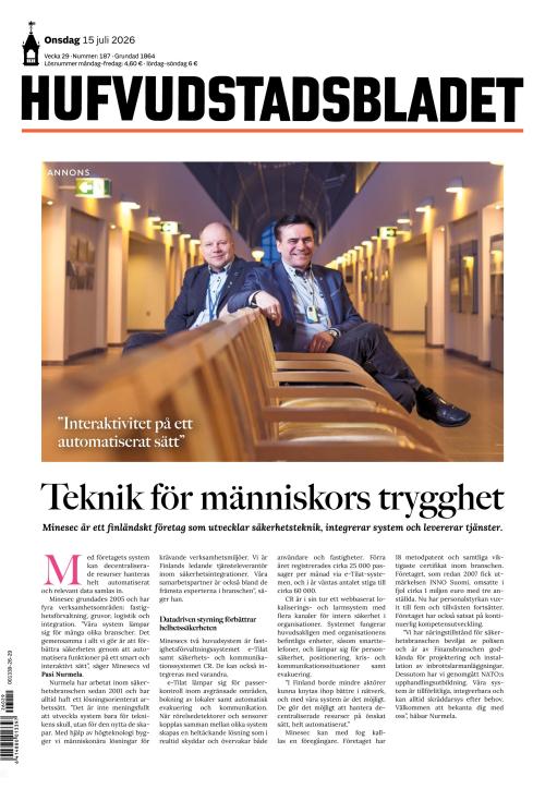 Hufvudstadsbladet 15.7.2026