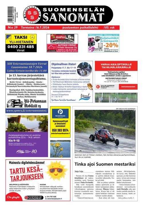 Suomenselän Sanomat 16.7.2026