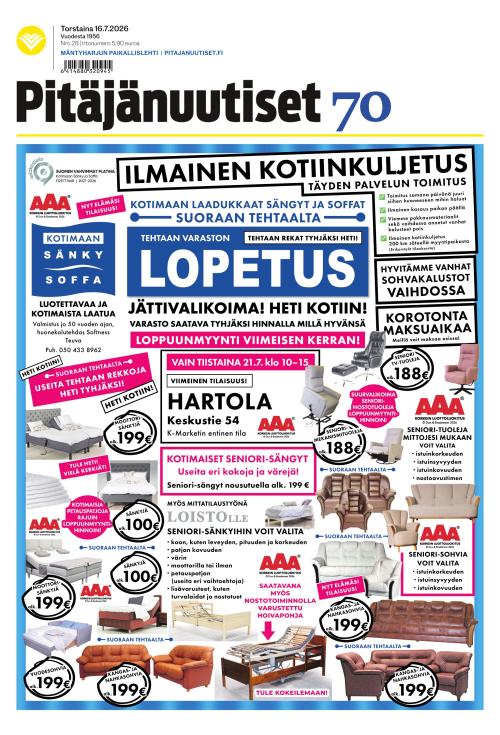 Pitäjänuutiset 16.7.2026