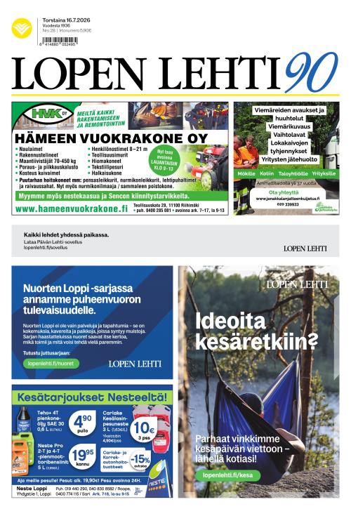 Lopen Lehti 16.7.2026