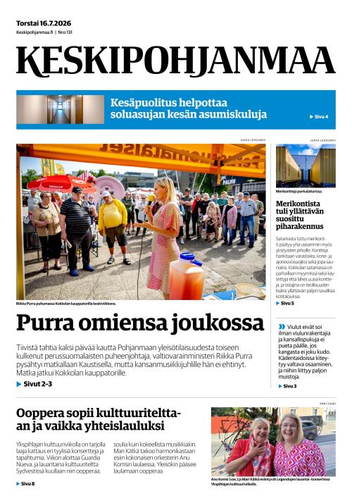 Keskipohjanmaa 16.7.2026