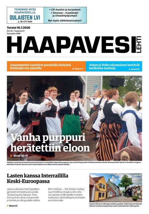 Haapavesi-lehti 16.7.2026
