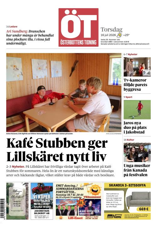 Österbottens Tidning 16.7.2026