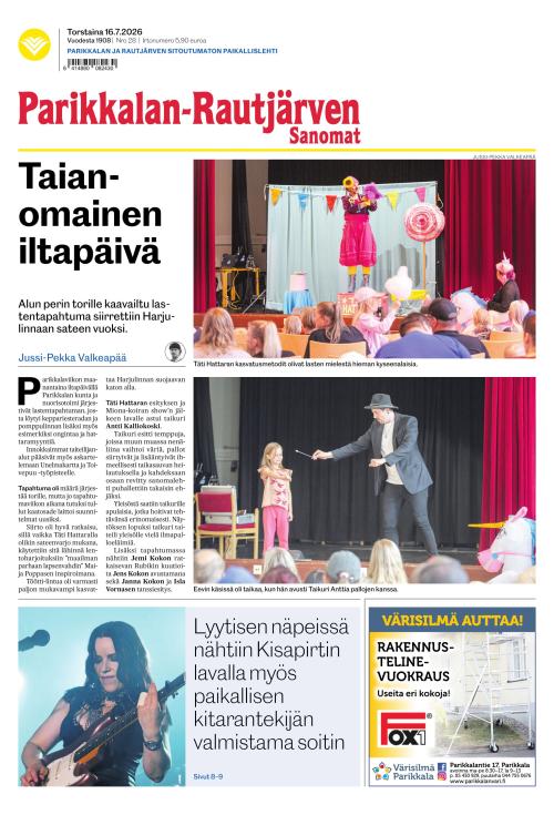 Parikkalan-Rautjärven Sanomat 16.7.2026