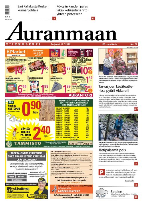 Auranmaan Viikkolehti 17.7.2026